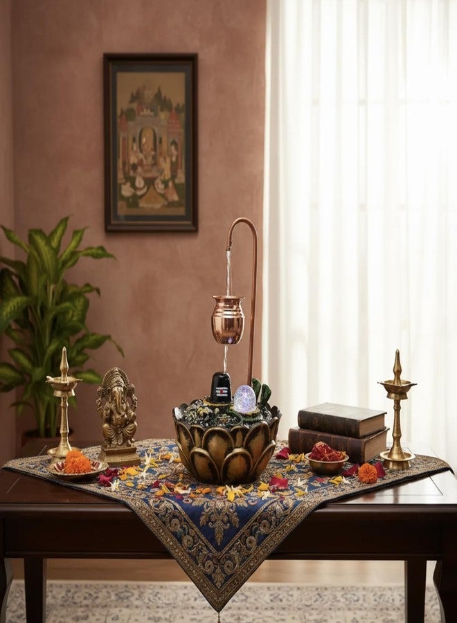 ALILA Water Fountain Indoor for Pooja Room, Worship (Copper, Size: 18inch) (Modern Shivling) - Image 3